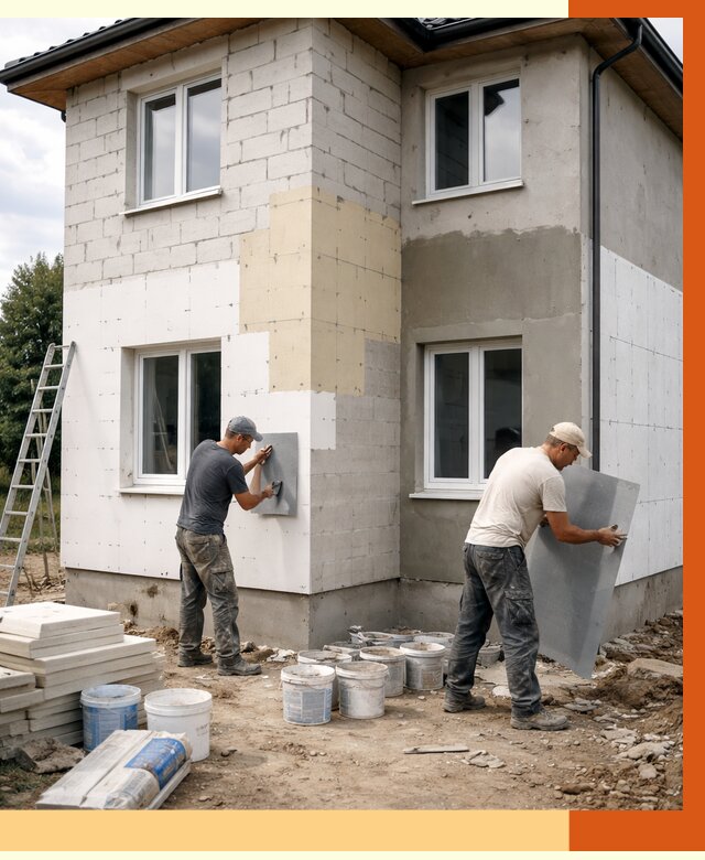 Утепление дома из газобетона в Кореновске от 4353 руб./м² — заказать у ТепломастерКнв